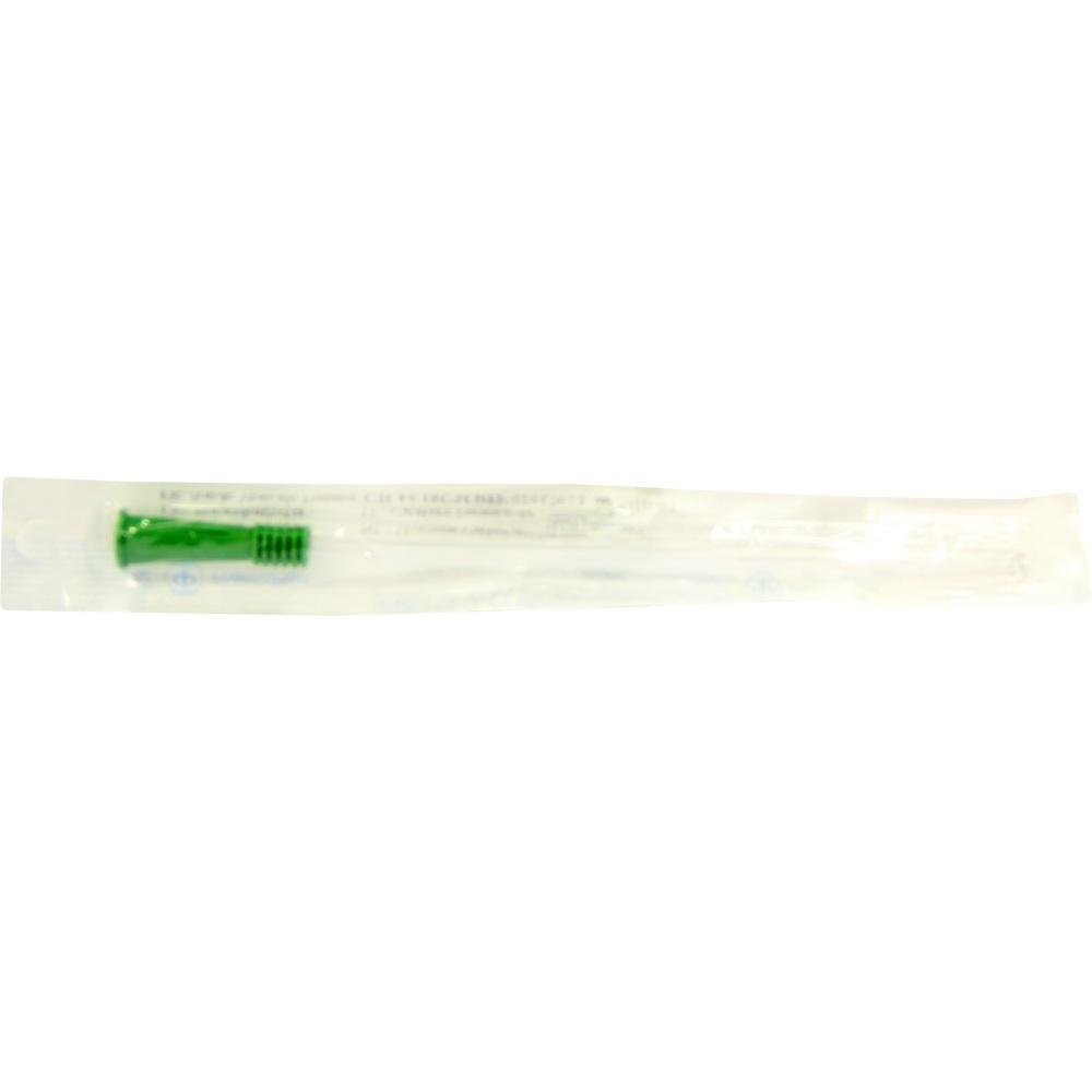 Verpackter medizinischer Schlauch mit grünem Anschlussstück.