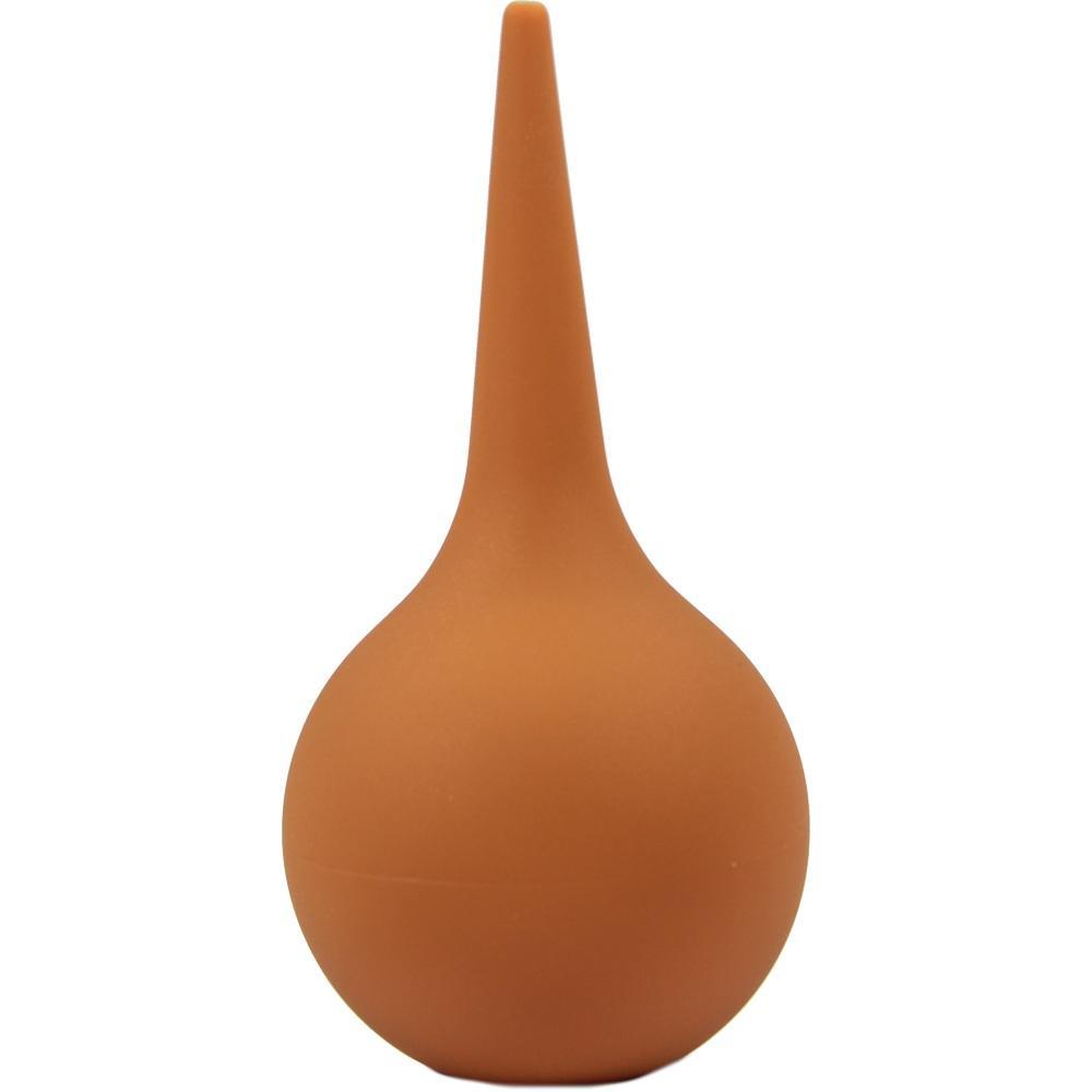 Ein braunes Gummiball-Spr&uuml;hger&auml;t mit langer T&uuml;lle.
