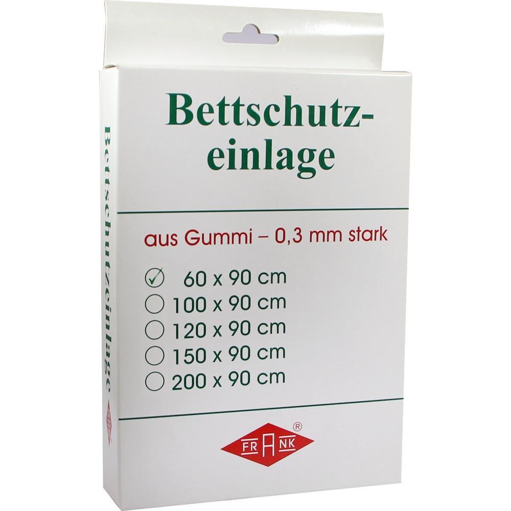 Verpackung einer Bettschutzmatte aus Gummi in der Gr&ouml;&szlig;e 60 x 90 cm.