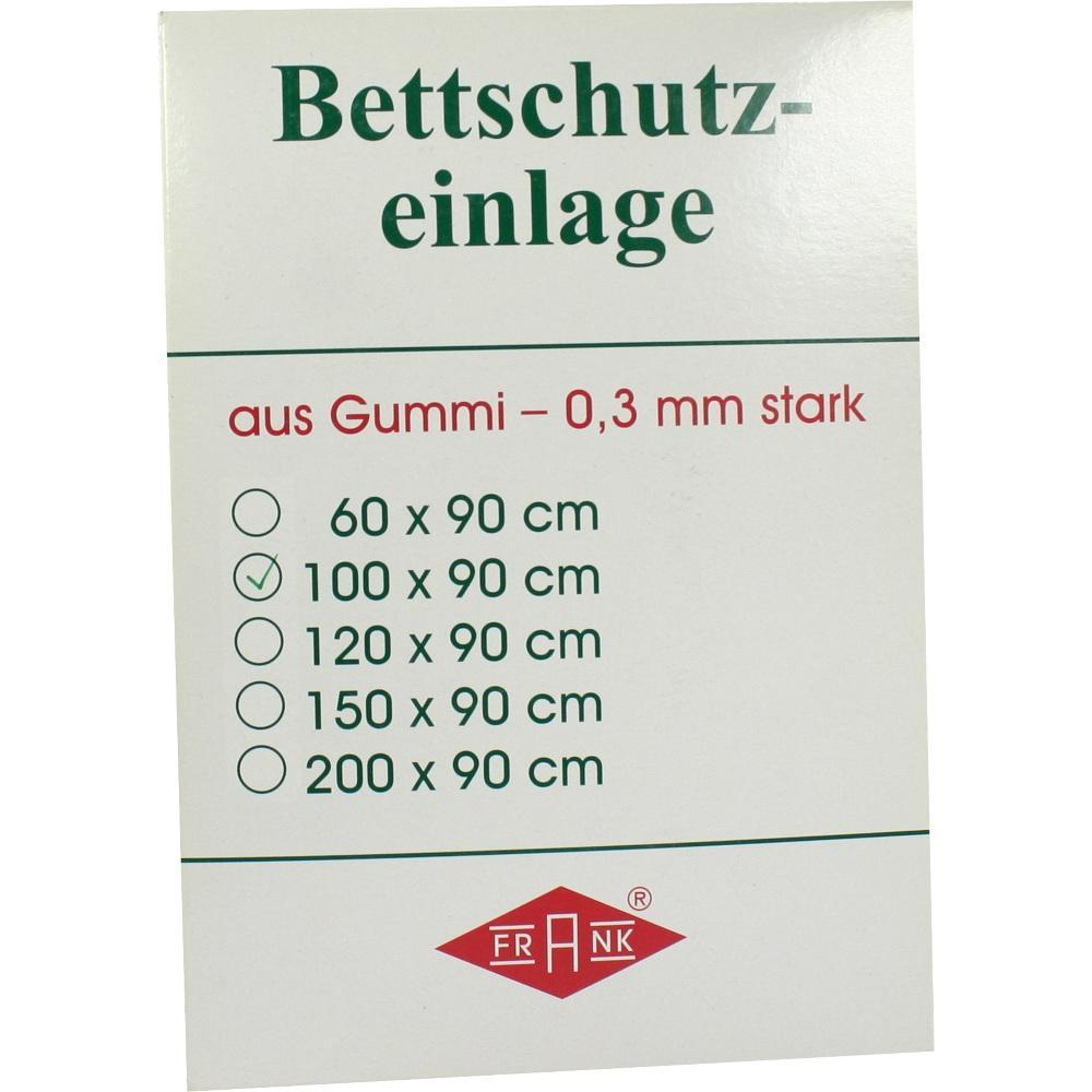 Anzeige f&uuml;r eine Bettschutzauflage aus Gummi, Gr&ouml;&szlig;e 100 x 90 cm.