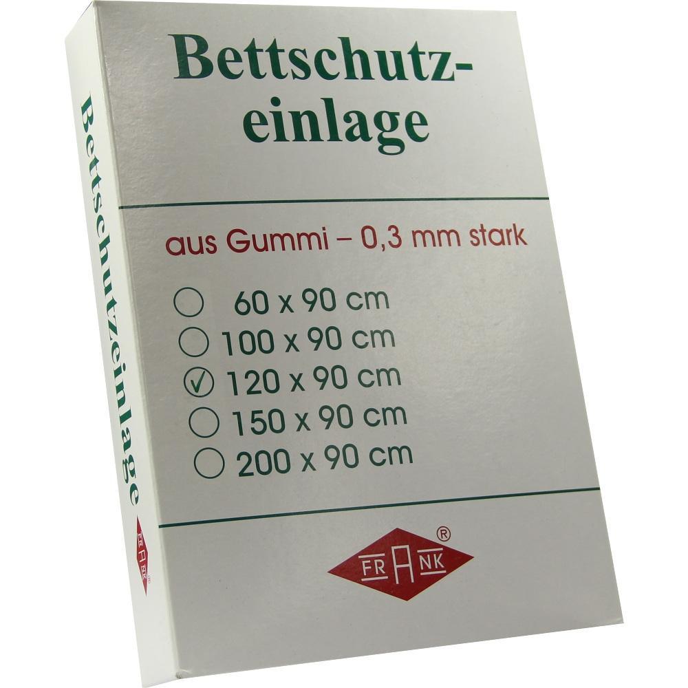 Verpackung einer Bettschutzeinlage aus Gummi mit verschiedenen Gr&ouml;&szlig;en zur Auswahl.