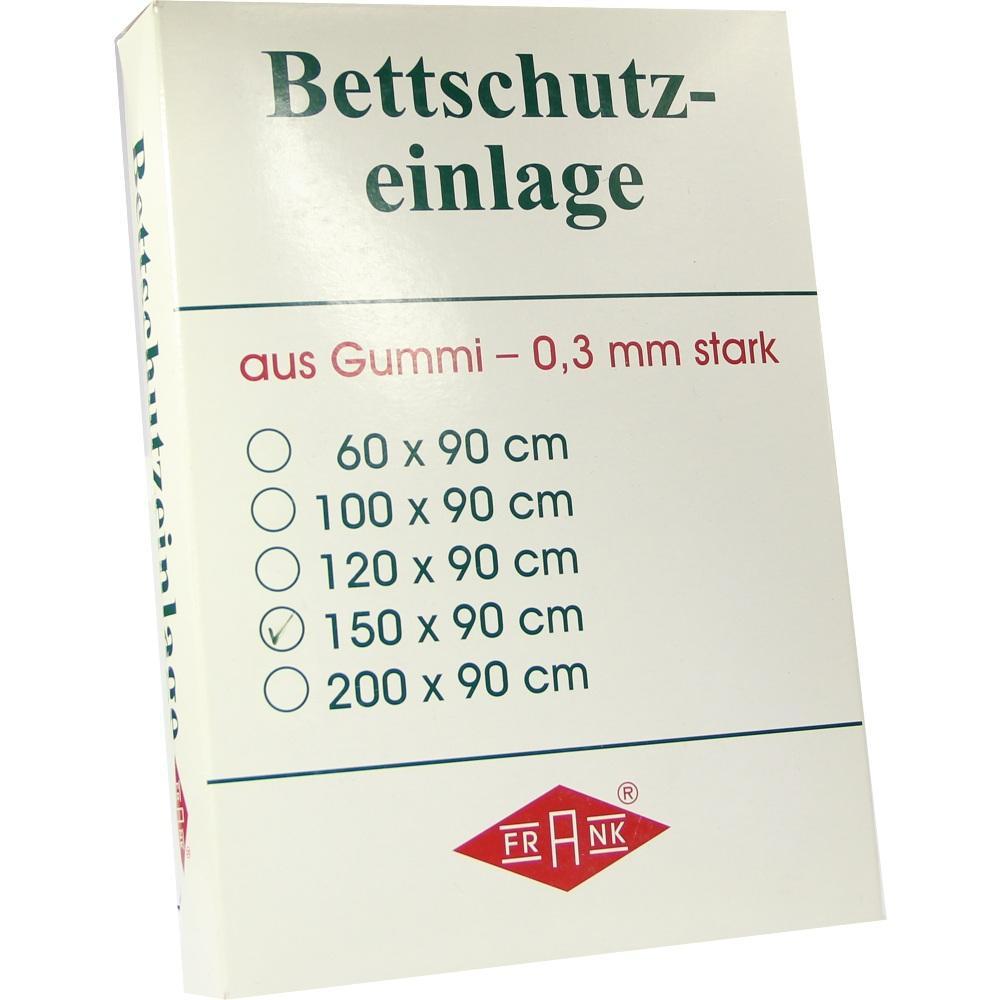 Verpackung f&uuml;r Bettschutz aus Gummi, Gr&ouml;&szlig;e 150 x 90 cm.