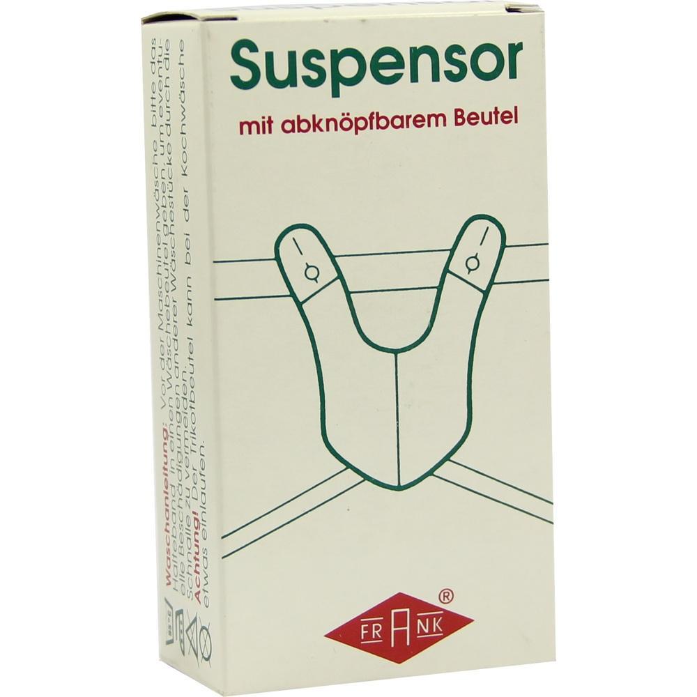 Eine Verpackung f&uuml;r einen Suspensor mit abkn&ouml;pfbarem Beutel.