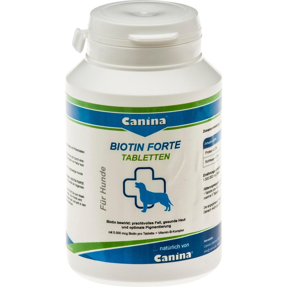 Dose mit Biotin-Tabletten f&uuml;r Hunde, Marke Canina.