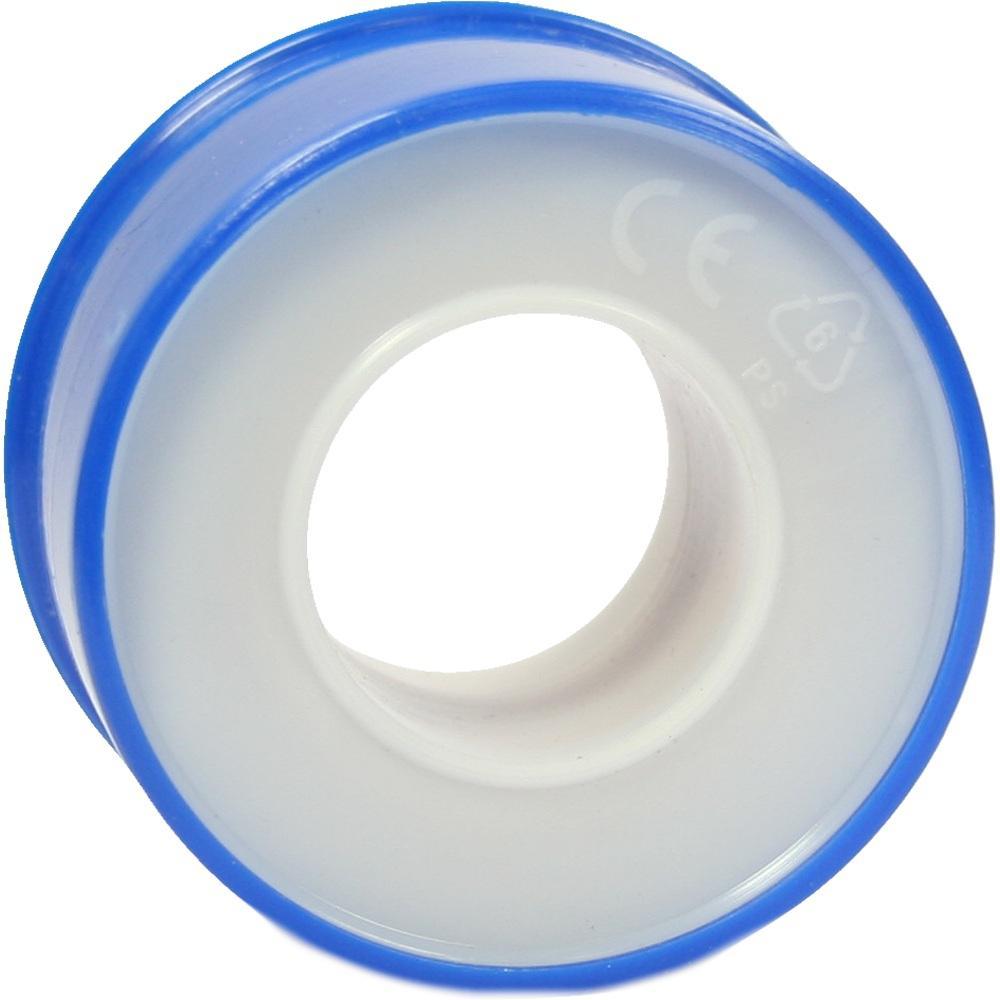 Eine blaue runde Rolle mit wei&szlig;em Kern, wie f&uuml;r Teflonband.