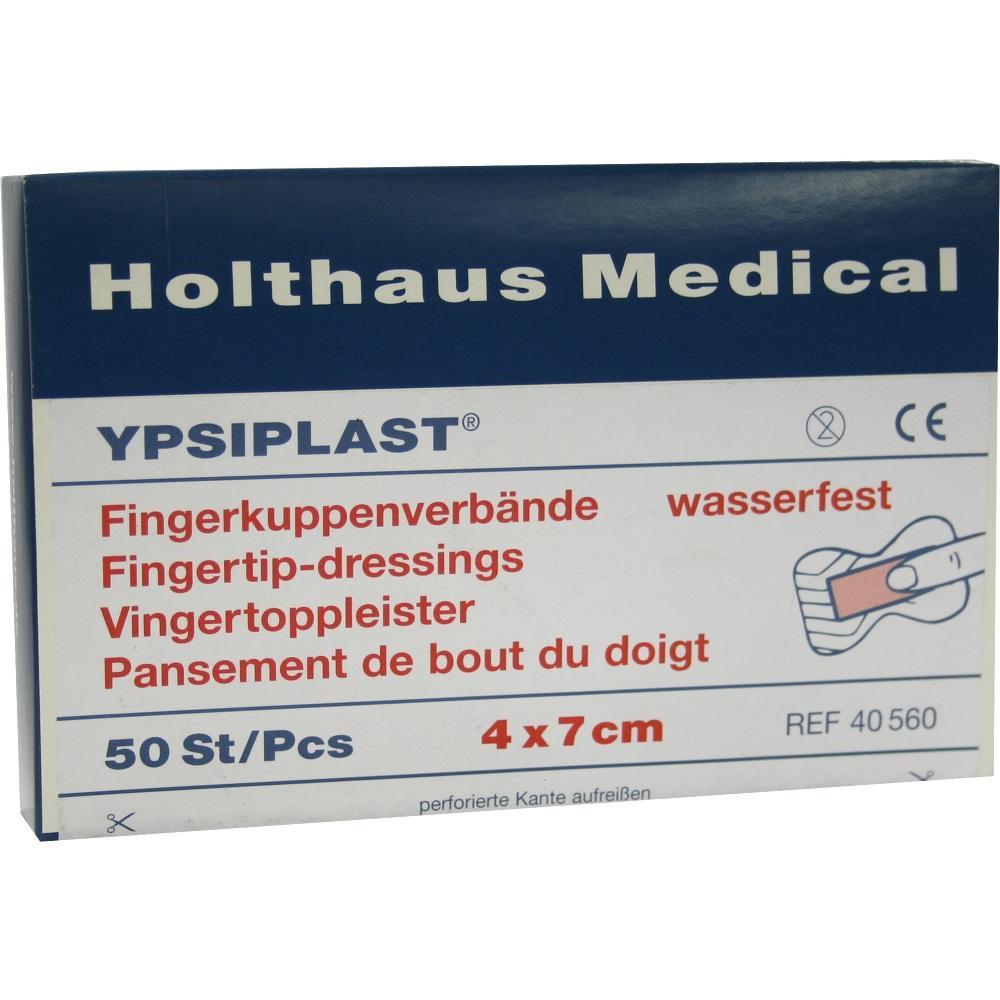 Verpackung von wasserfesten Fingerkuppenverb&auml;nden der Marke Holthaus Medical.