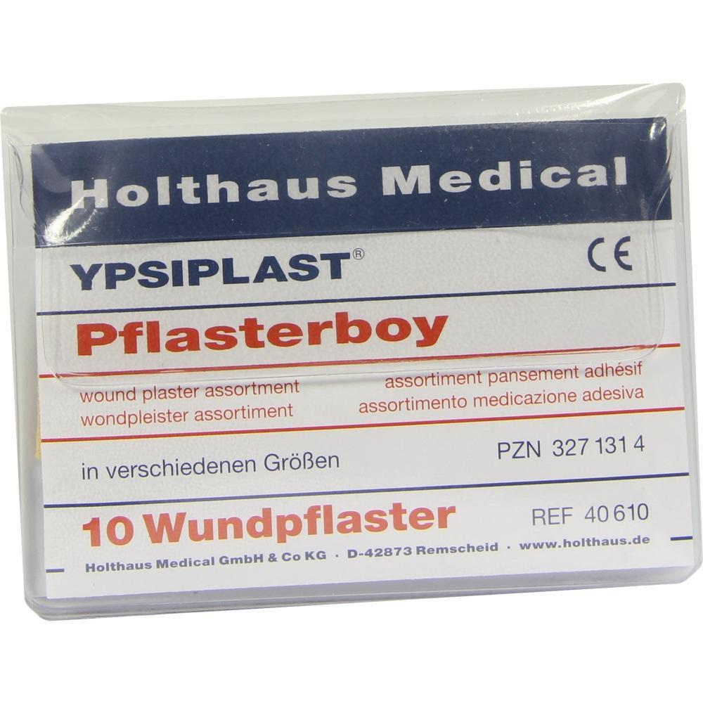 Verpackung mit 10 Pflastern in verschiedenen Gr&ouml;&szlig;en von Holthaus Medical.