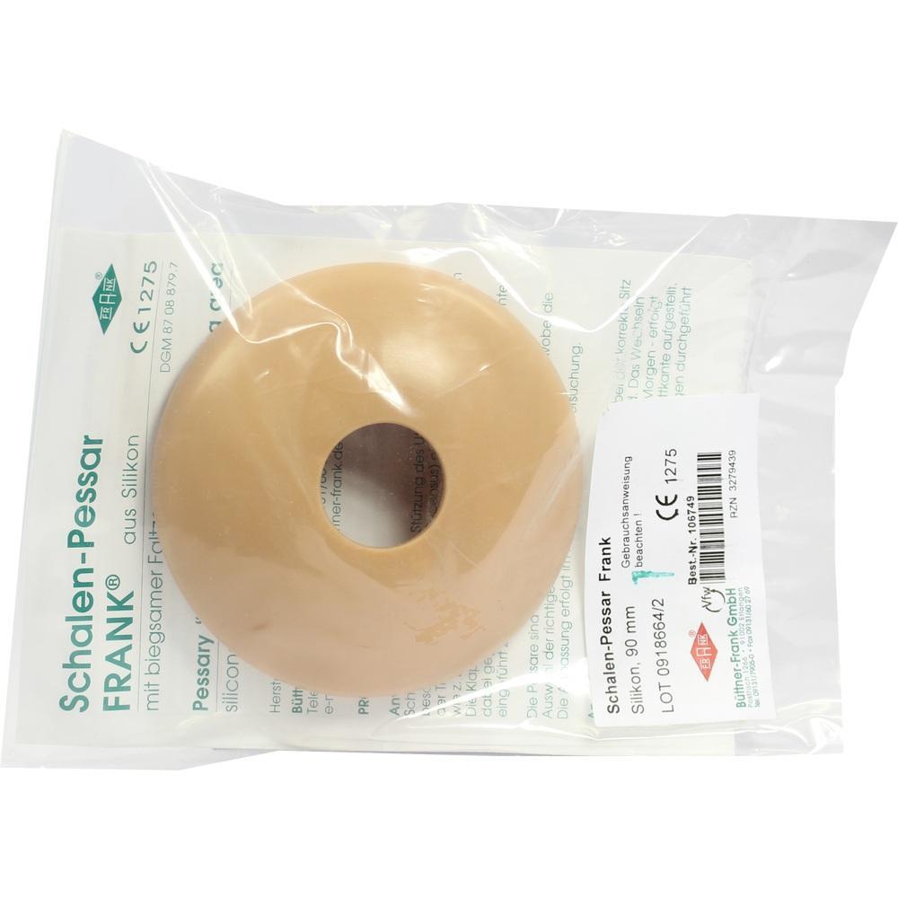 Runder, beiger Ring in einer Plastiktüte mit Beschriftung.