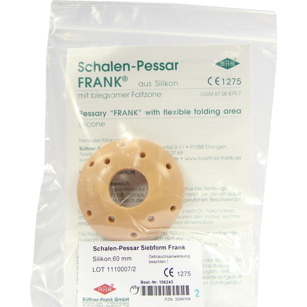 Runde, beige Silikonscheibe mit L&ouml;chern in einer durchsichtigen Verpackung.