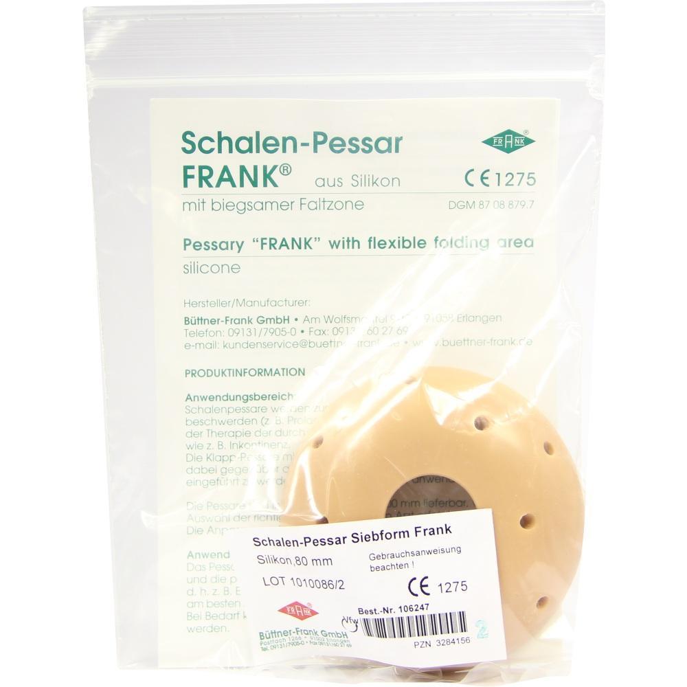 Ein Schalen-Pessar aus Silikon in einer durchsichtigen Verpackung.