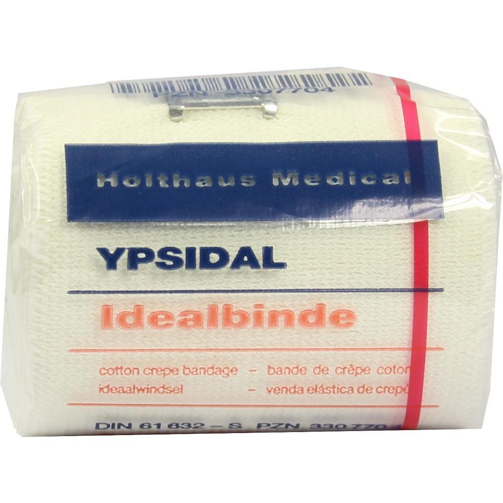 Eine wei&szlig;e Idealbinde von Holthaus Medical in Plastikverpackung.