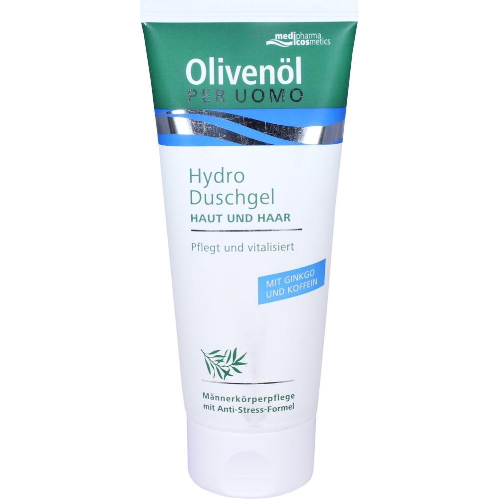 Tube mit Oliven&ouml;l Hydro Duschgel f&uuml;r Haut und Haar, pflegt mit Ginkgo und Koffein.