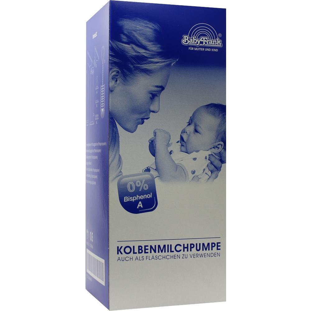 Eine Frau h&auml;lt ein Baby auf einer Verpackung einer Kolbenmilchpumpe.