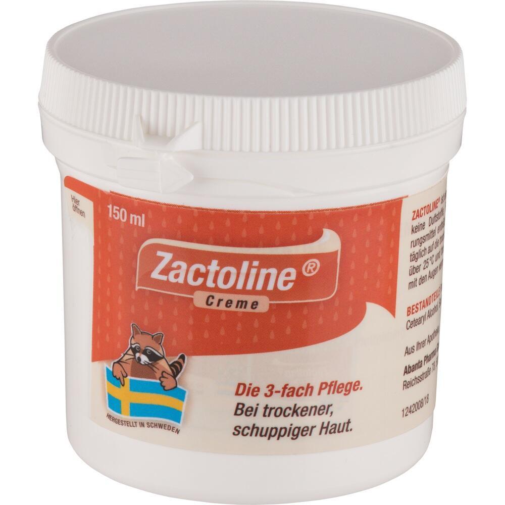 Weißer Cremetopf mit rotem Etikett und dem Namen „Zactoline“.