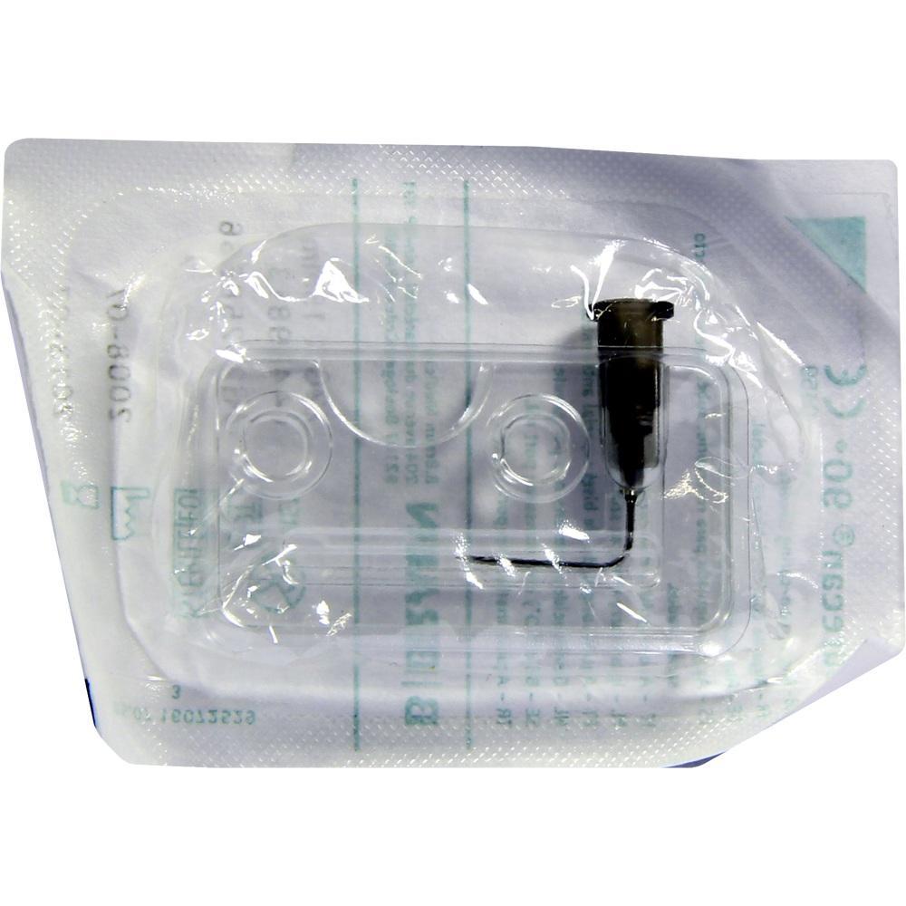 Verpackte medizinische Nadel in transparenter Plastikverpackung.