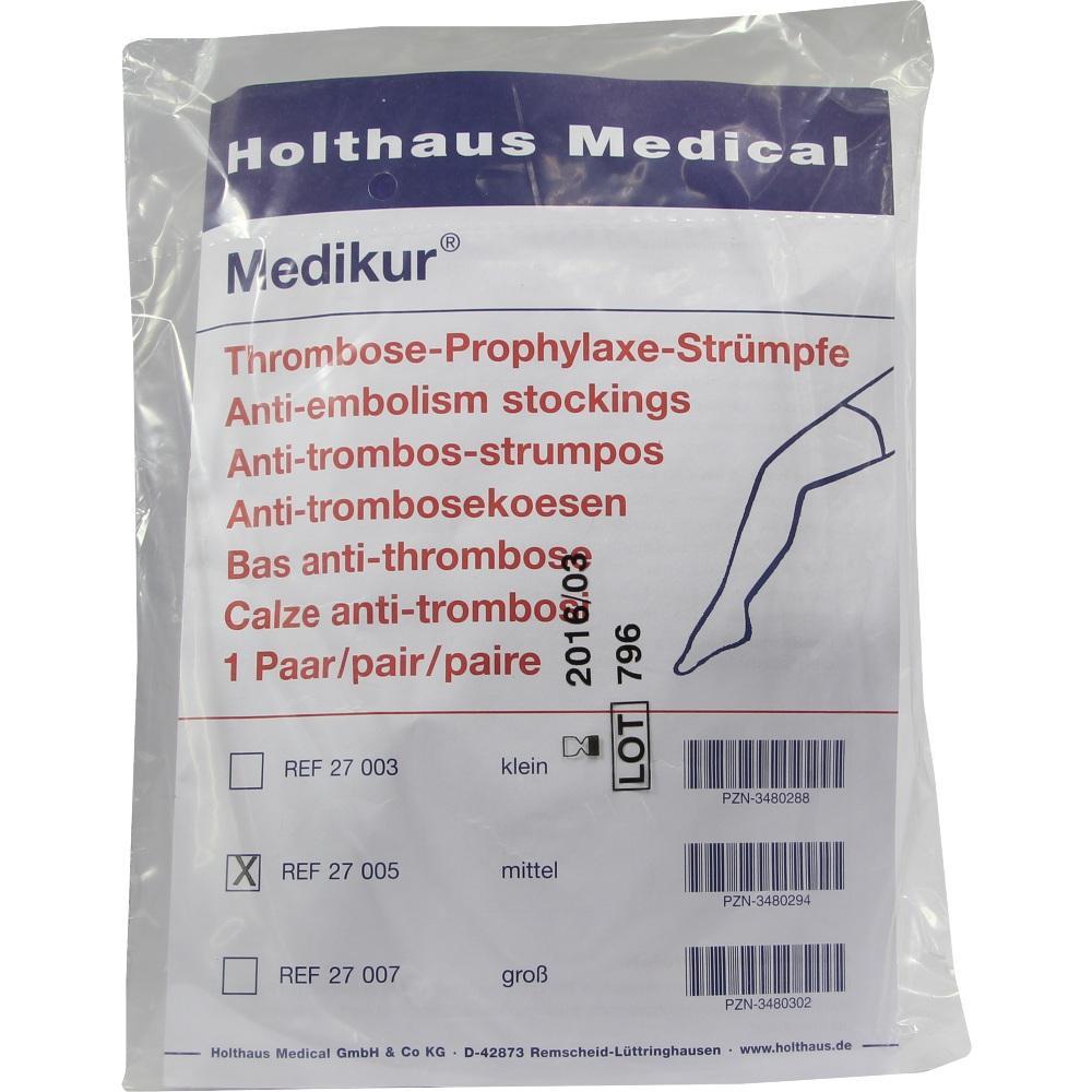 Verpackung von medizinischen Thrombose-Strümpfen mit mehrsprachiger Aufschrift.