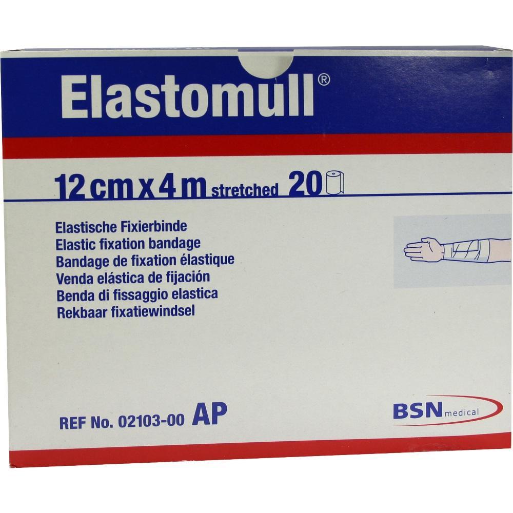 Eine Verpackung elastischer Fixierbinden mit der Aufschrift "Elastomull".