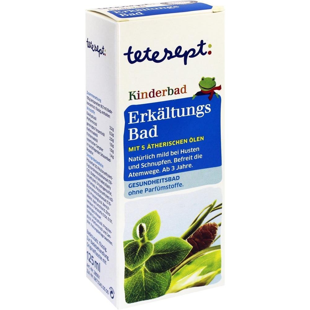 Verpackung eines Kinderbads gegen Erkältung mit ätherischen Ölen.