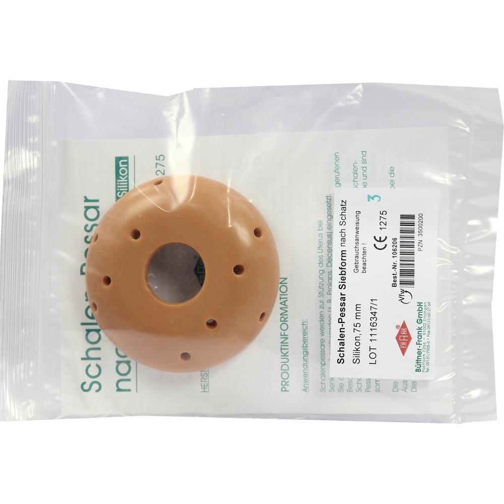 Brauner, donutf&ouml;rmiger Silikon-Ring in einer Plastikt&uuml;te.