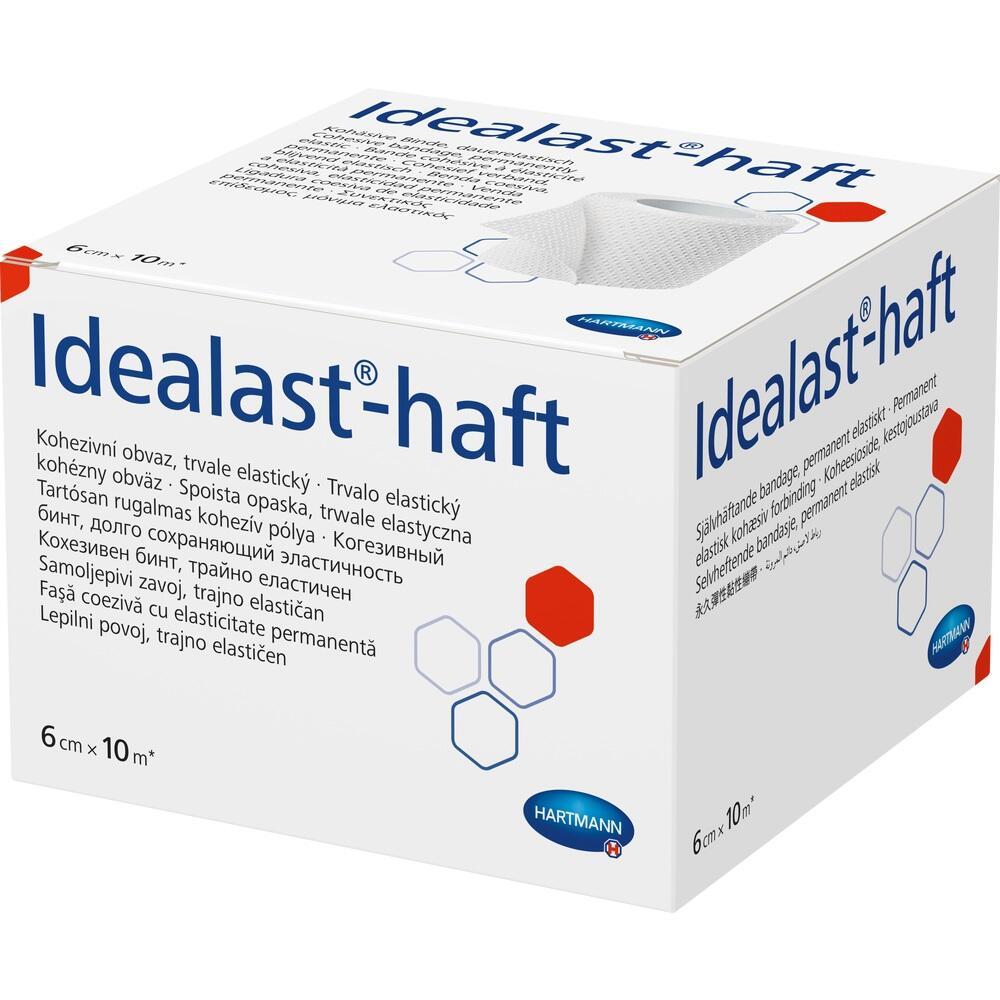 Weiße Verpackung einer elastischen Bandage mit der Aufschrift "Idealast-haft".