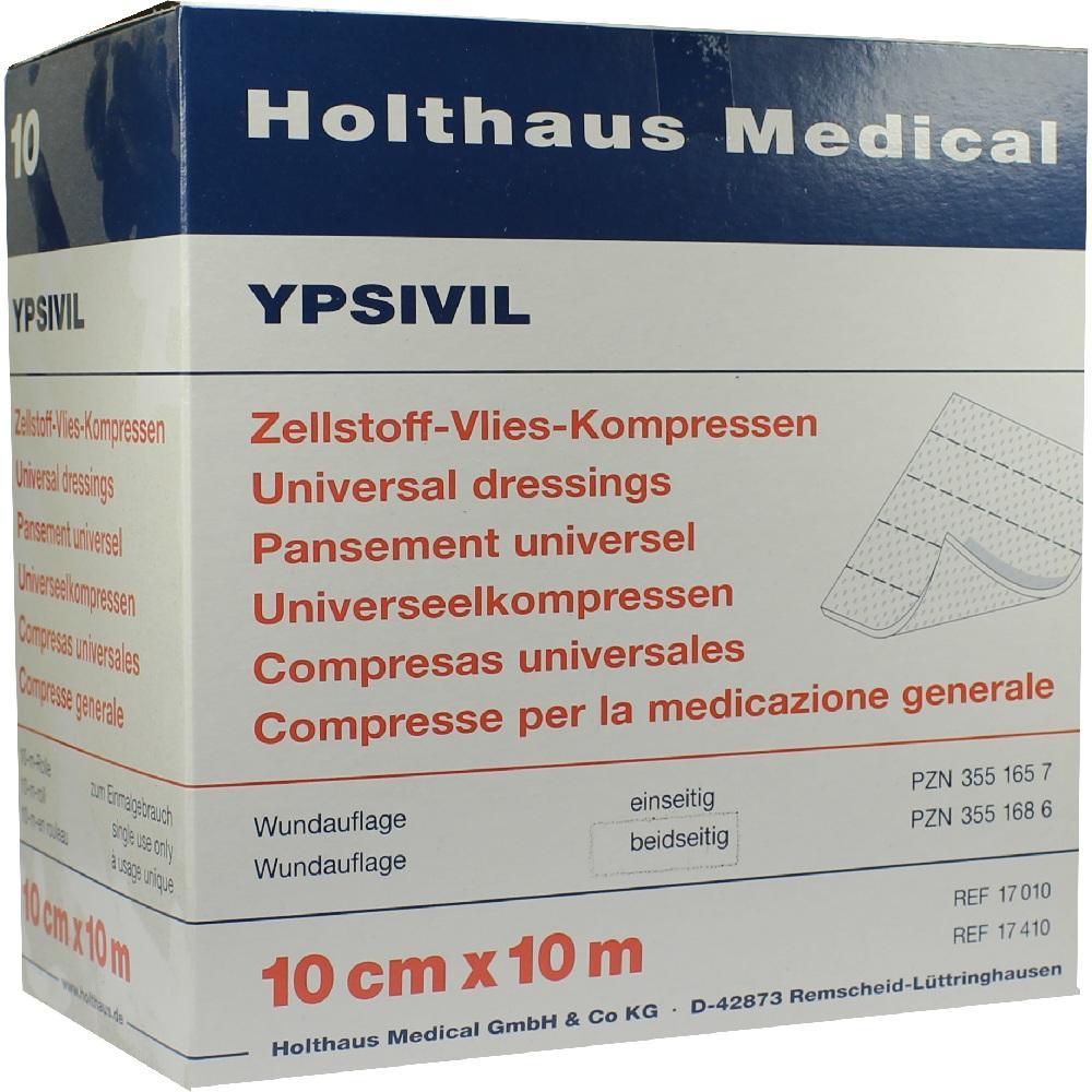 Verpackung von Holthaus Medical mit Zellstoff-Vlies-Kompressen.