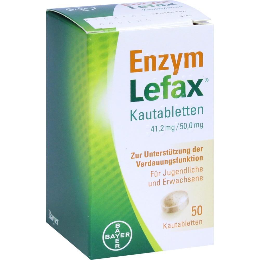 Packung mit Lefax Kautabletten zur Unterstützung der Verdauung für Jugendliche und Erwachsene.
