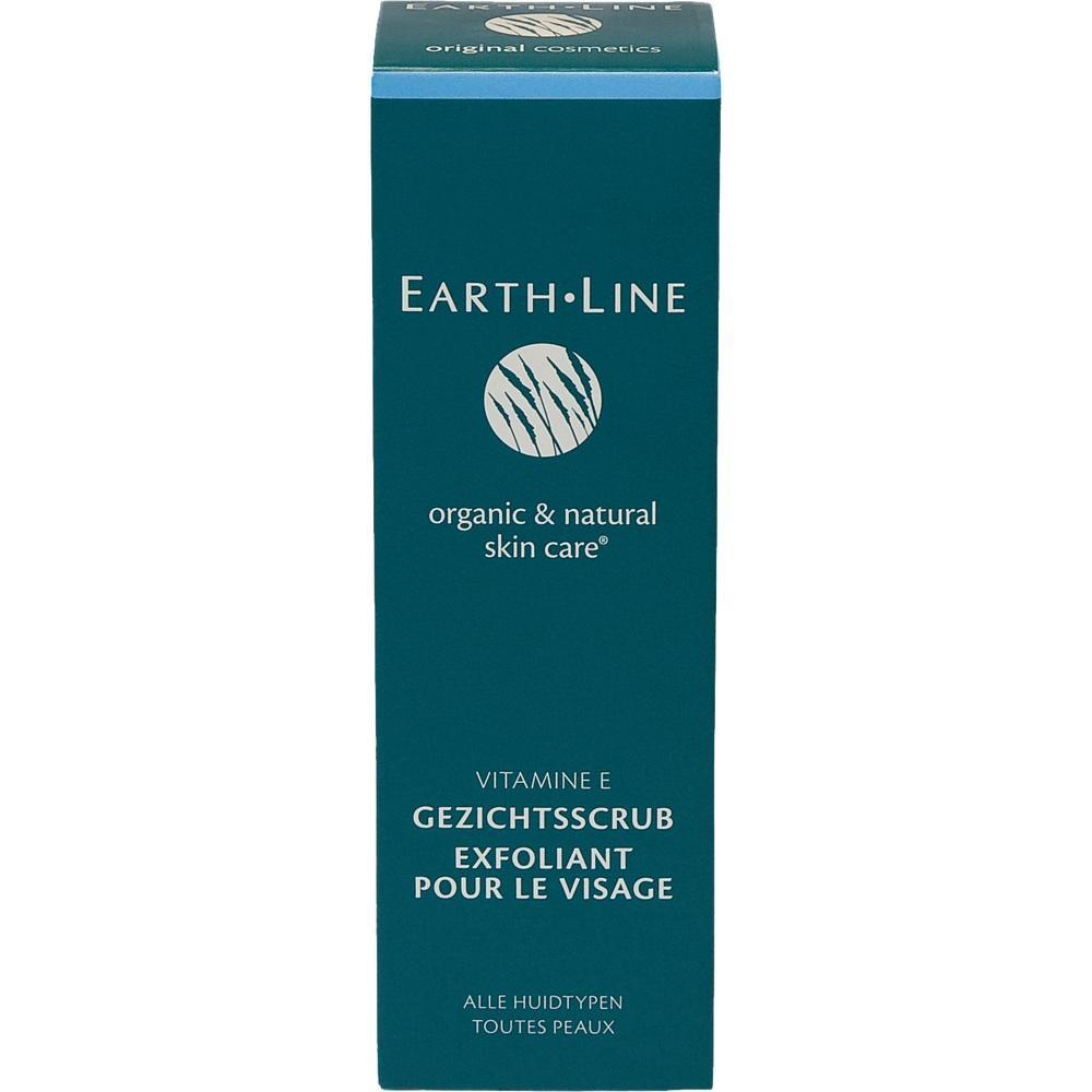 Eine grüne Packung mit Gesichtspeeling steht aufrecht.