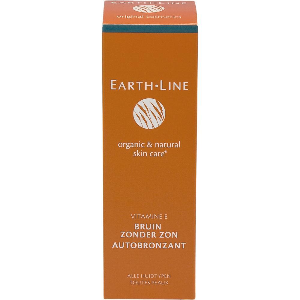 Orangefarbene Schachtel von Earth Line, ein Selbstbräuner für alle Hauttypen.