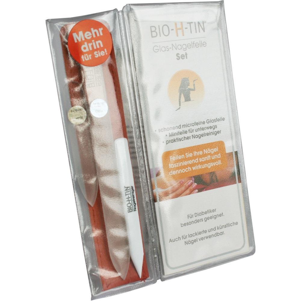 Nagelfeilenset in einer durchsichtigen Verpackung mit rotem Etikett "Mehr drin für Sie".