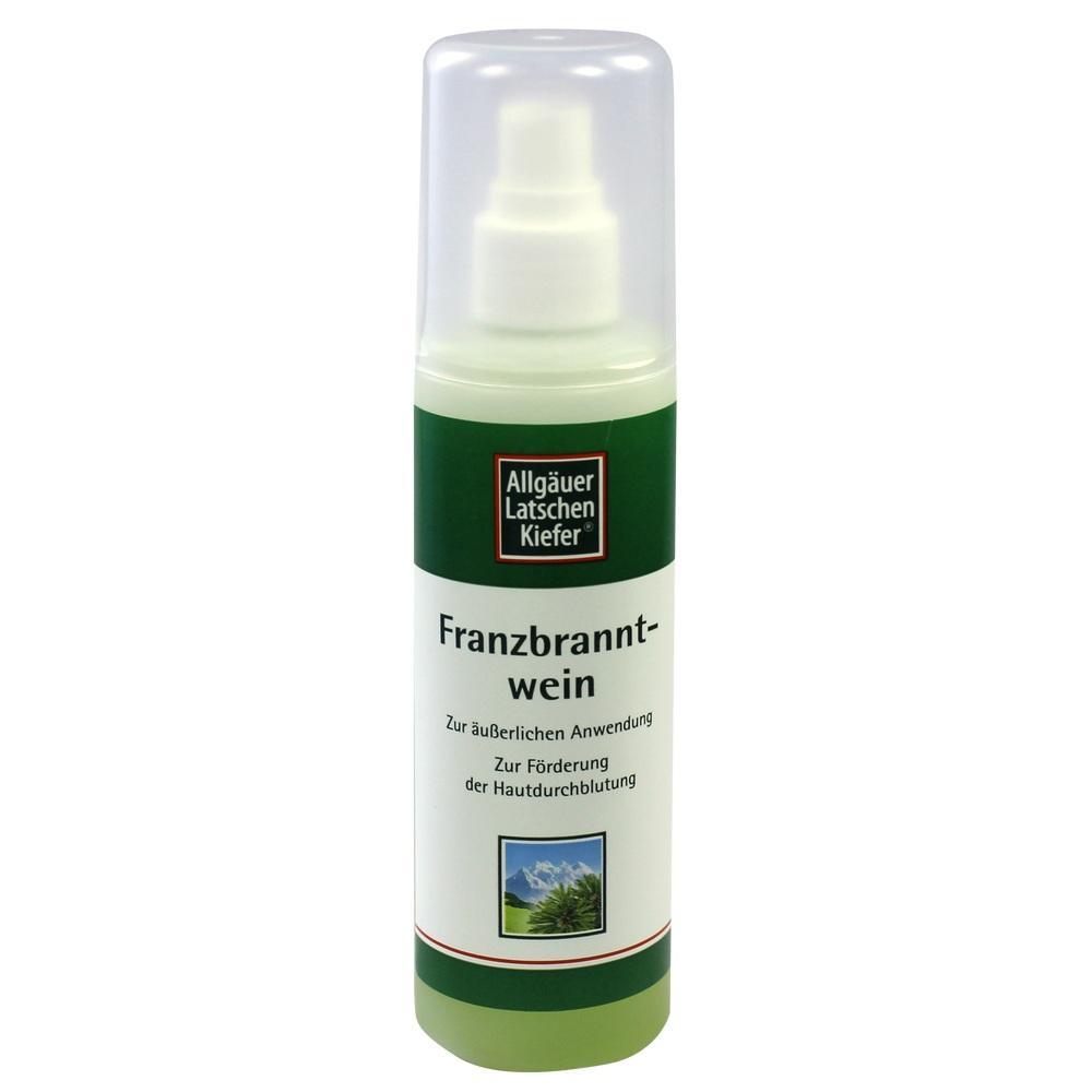 Spr&uuml;hflasche mit Franzbranntwein zur F&ouml;rderung der Hautdurchblutung.