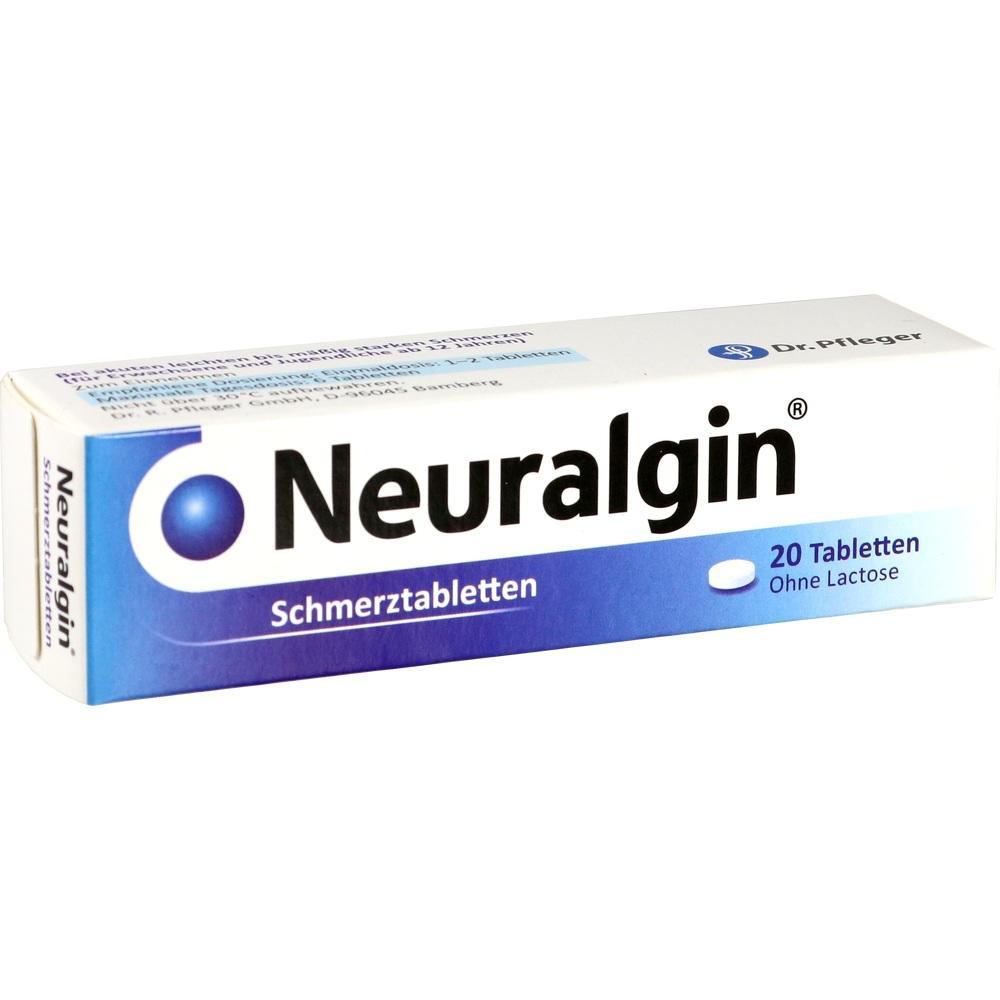 Eine Packung Neuralgin Schmerztabletten ohne Lactose.