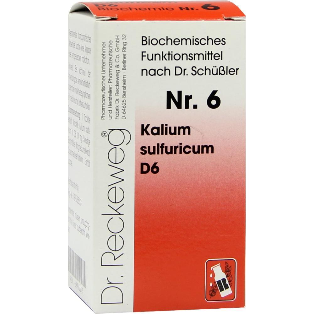 Verpackung von biochemischen Tabletten Nr. 6, Kalium sulfuricum D6.