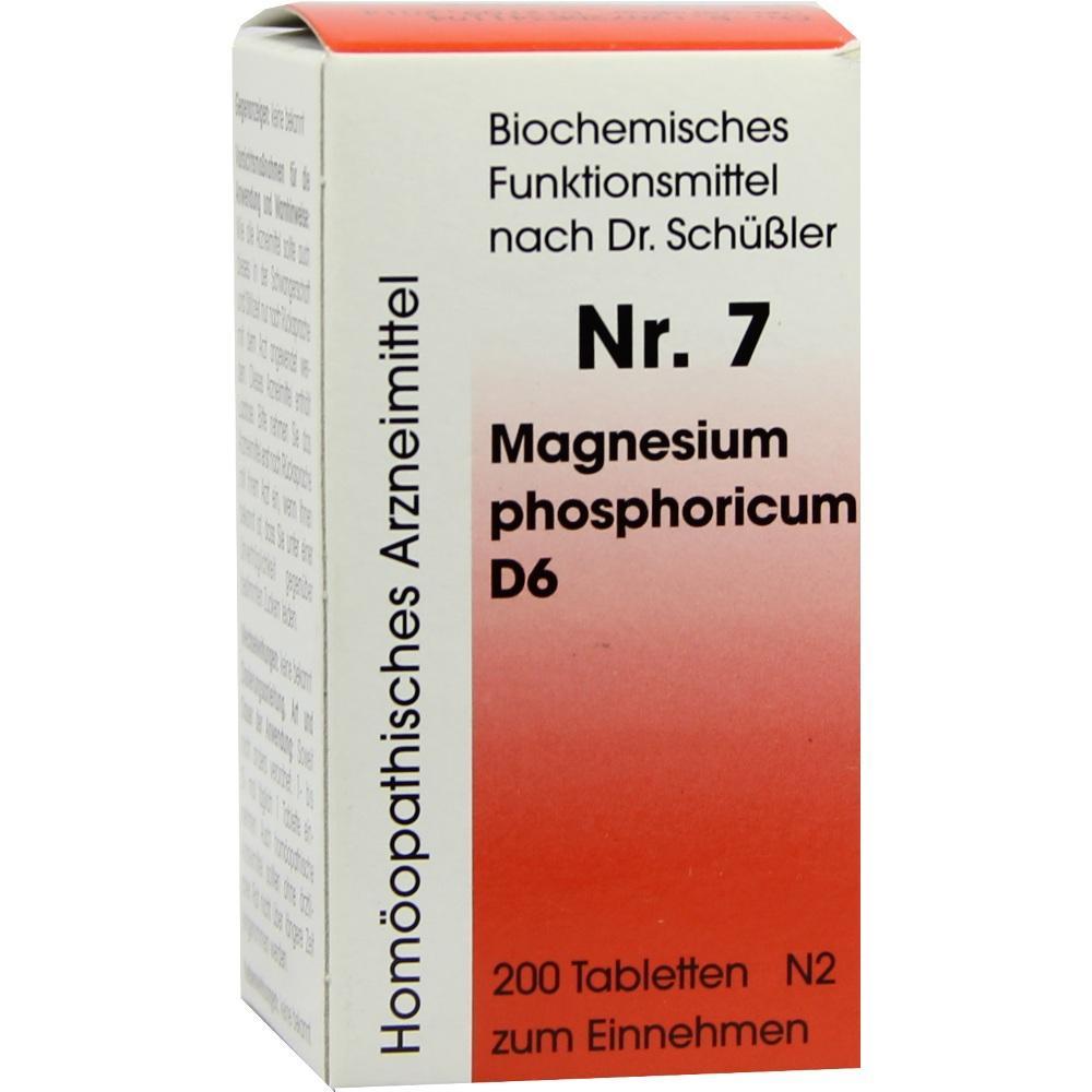 Wei&szlig;e Verpackung von Magnesium phosphoricum D6 Tabletten, Nr. 7.