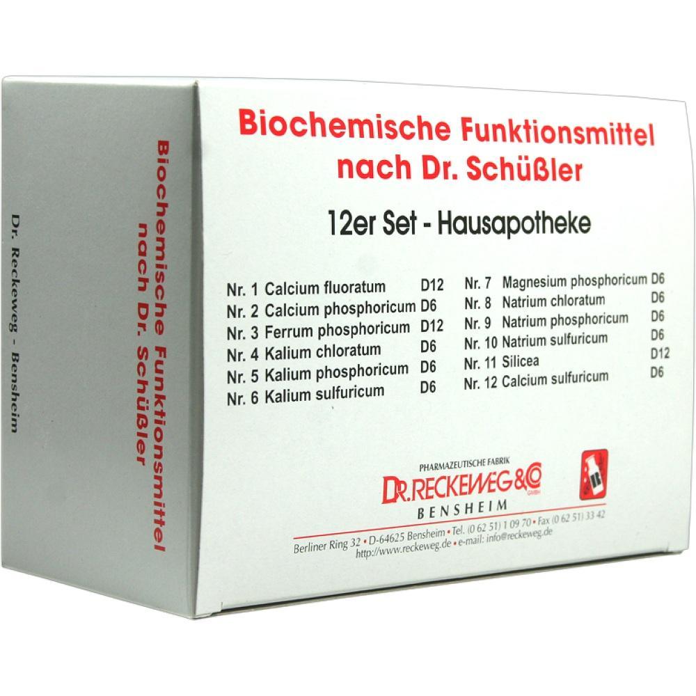 Eine wei&szlig;e Box mit der Aufschrift "Biochemische Funktionsmittel nach Dr. Sch&uuml;&szlig;ler".