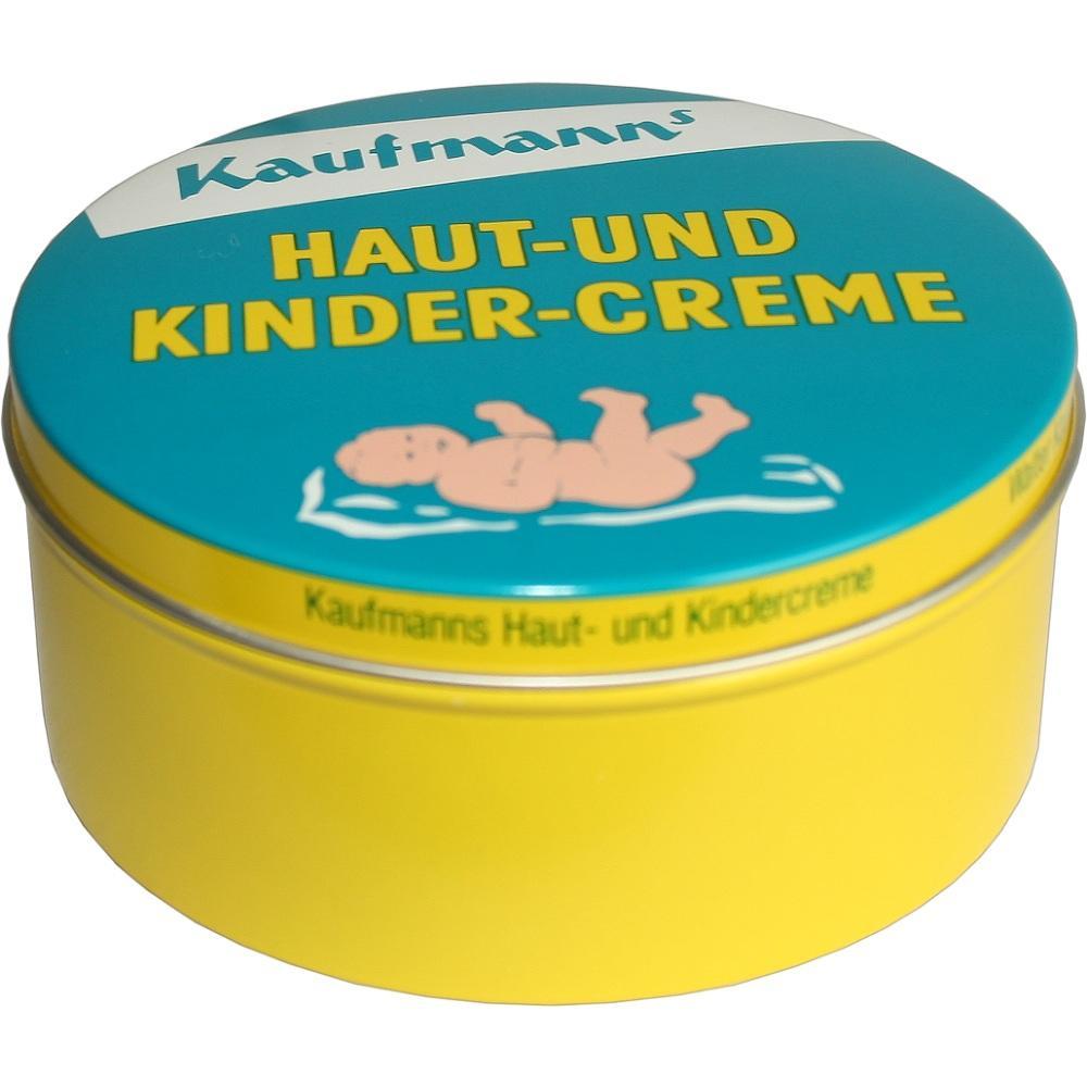 Runde Dose mit der Aufschrift "Kaufmanns Haut-und Kinder-Creme".