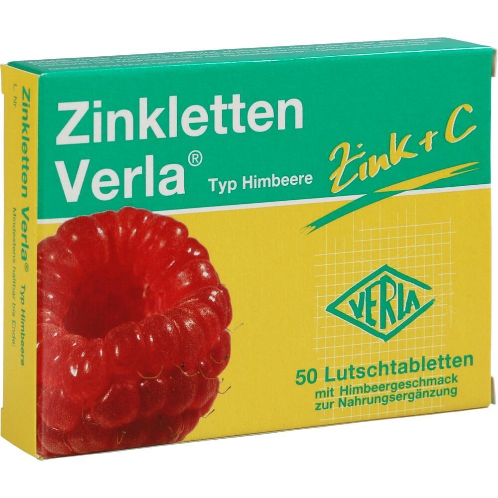 Packung mit Himbeer-Lutschtabletten zur Nahrungserg&auml;nzung.