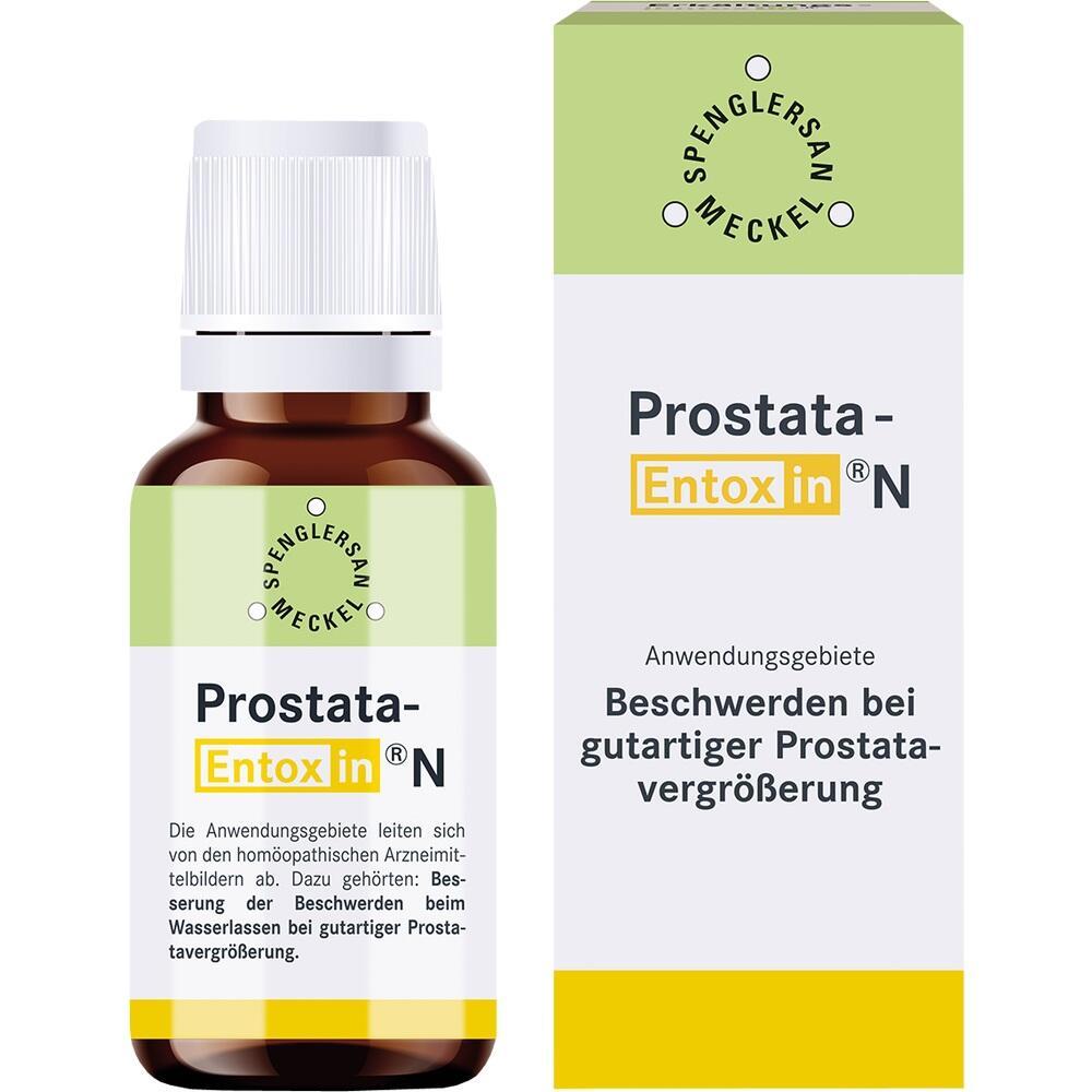 Eine Flasche und Schachtel eines Medikaments namens Prostata-Entoxin N.
