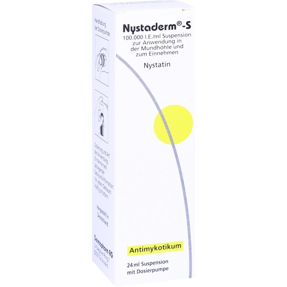 Weiße Medikamentenverpackung mit gelbem Punkt und schwarzem Text.