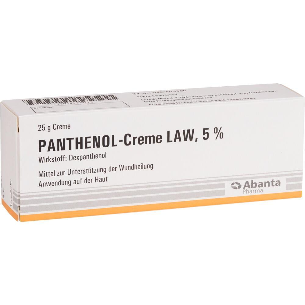 Eine Packung Panthenol-Creme zur Wundheilung mit 5% Dexpanthenol.