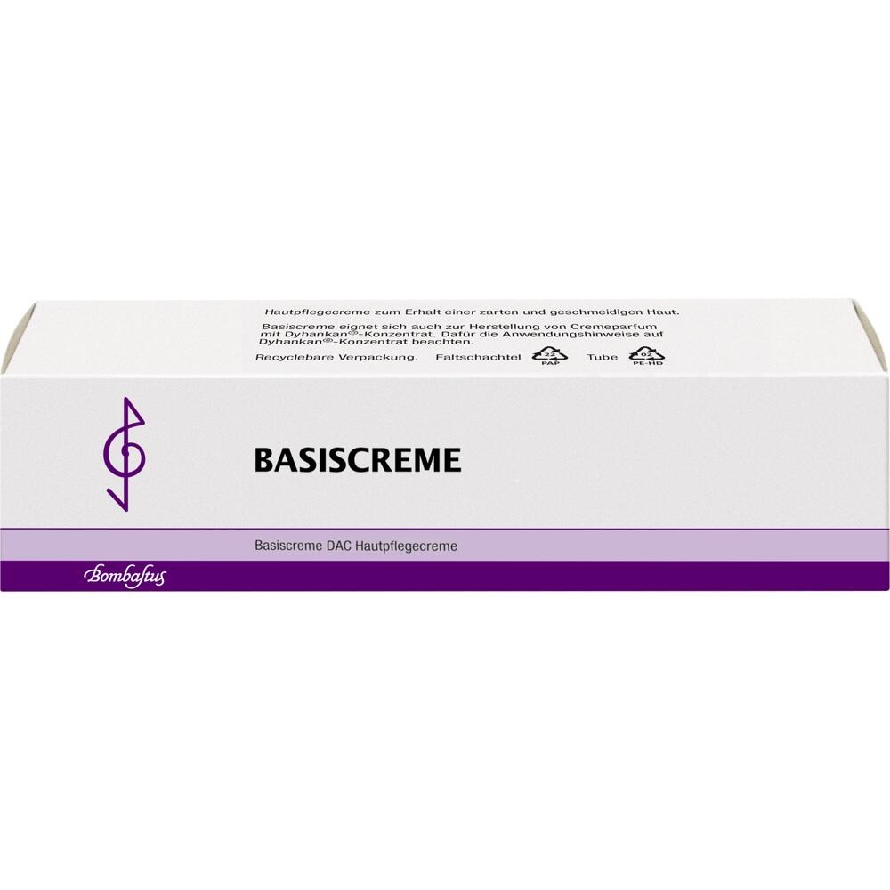 Eine weiße Packung mit der Aufschrift "Basiscreme".
