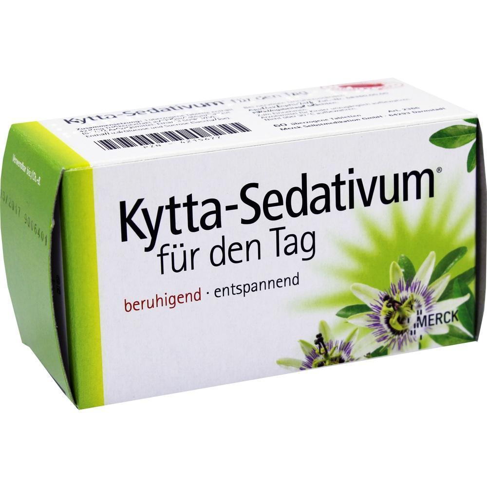Eine grüne Schachtel mit der Aufschrift "Kytta-Sedativum" und einer Passionsblume.