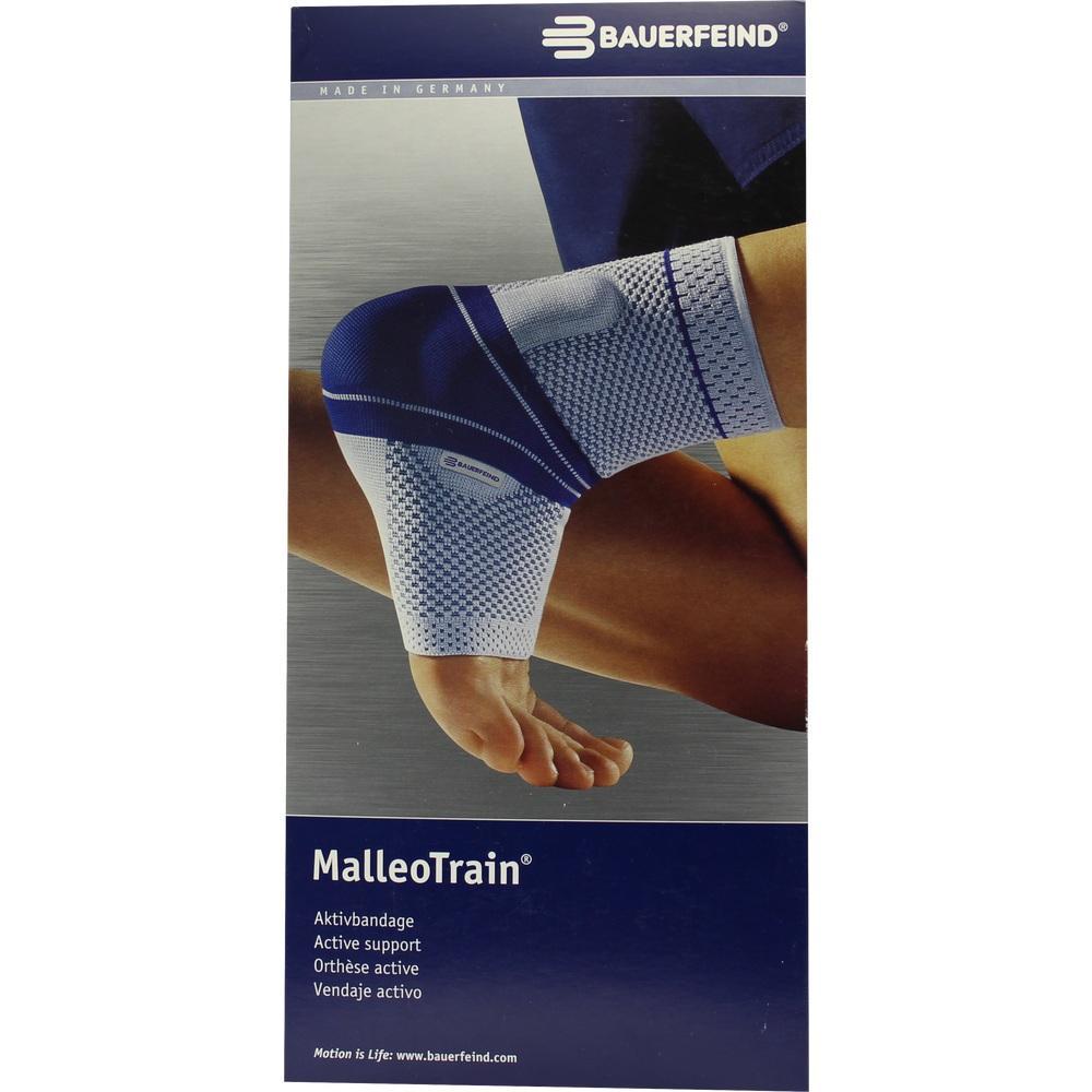 Verpackung einer blauen Knöchelbandage von Bauerfeind.