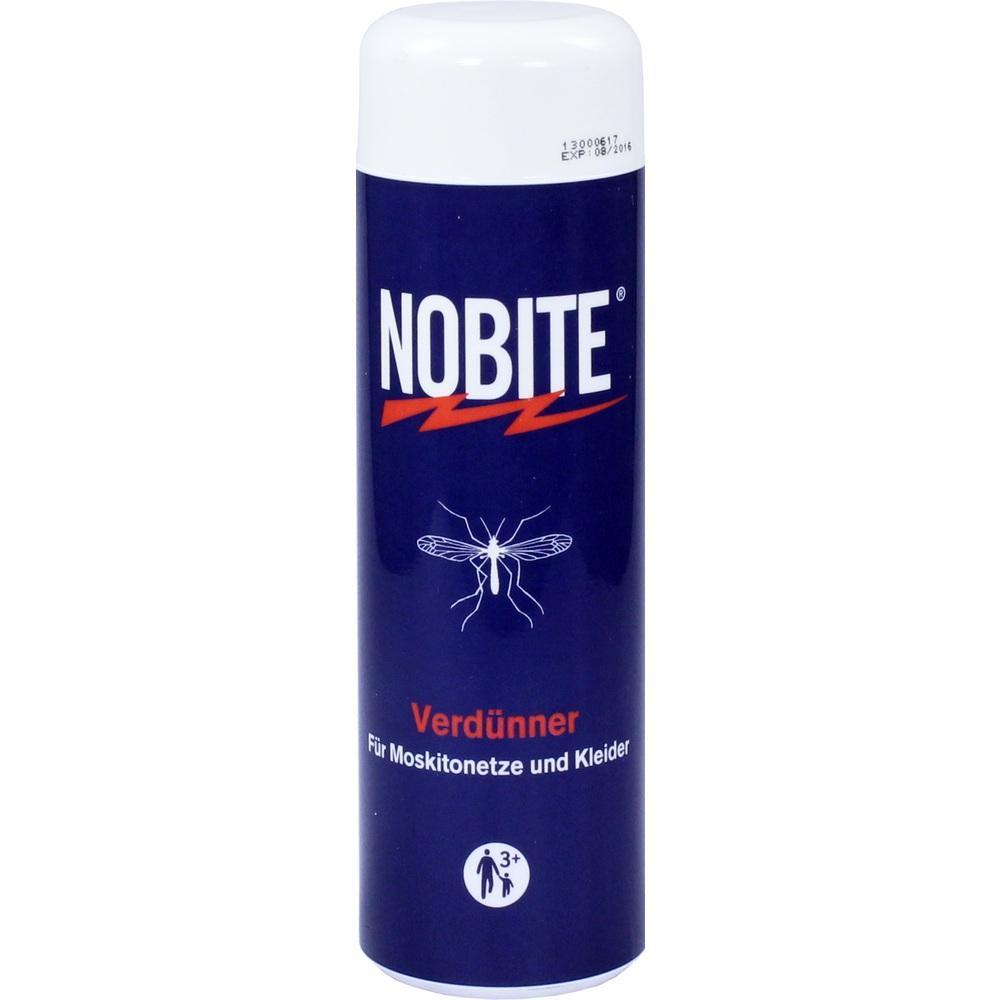 Eine blaue Spr&uuml;hdose mit der Aufschrift "Nobite" gegen M&uuml;cken.