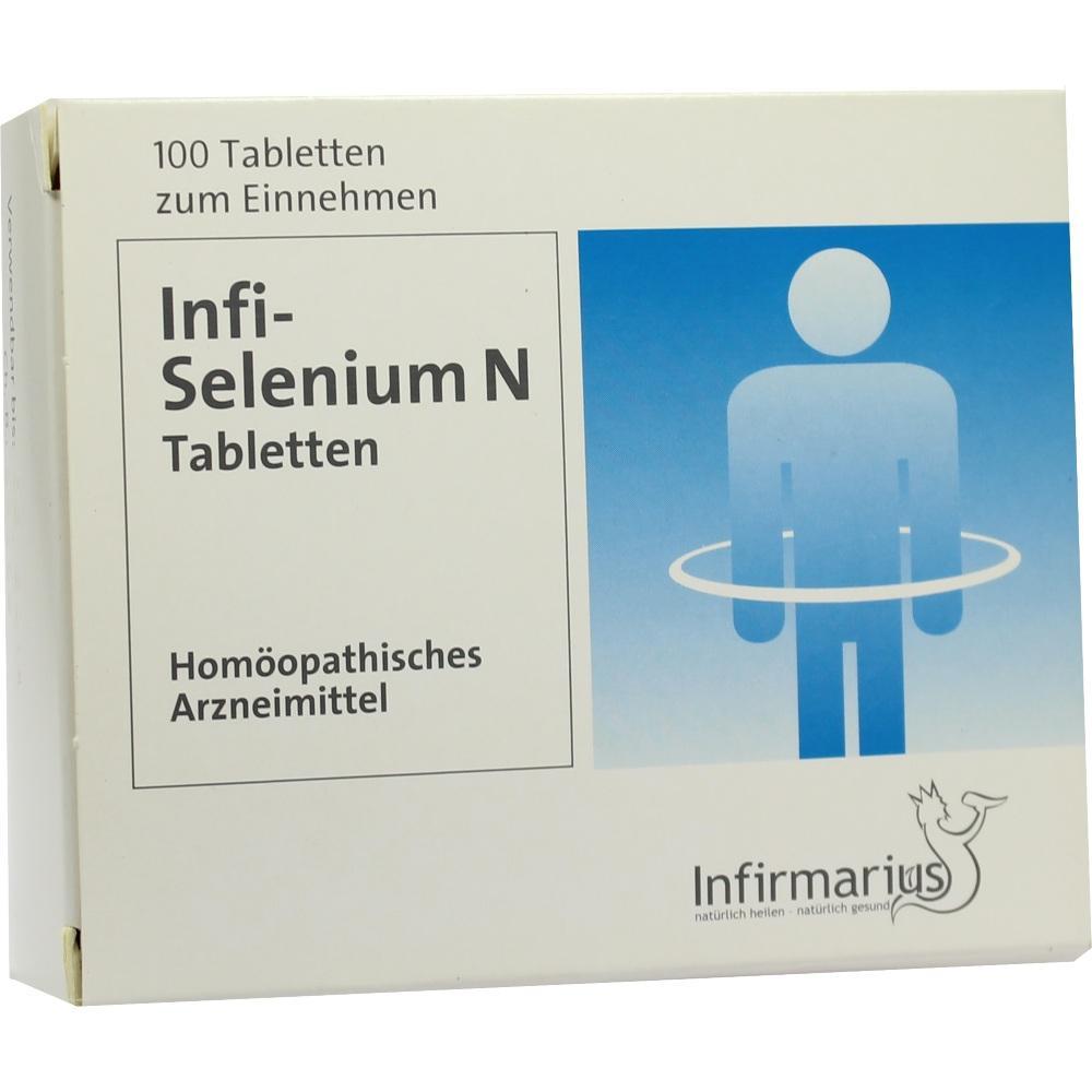 Verpackung von homöopathischen Tabletten mit der Aufschrift "Infi-Selenium N".