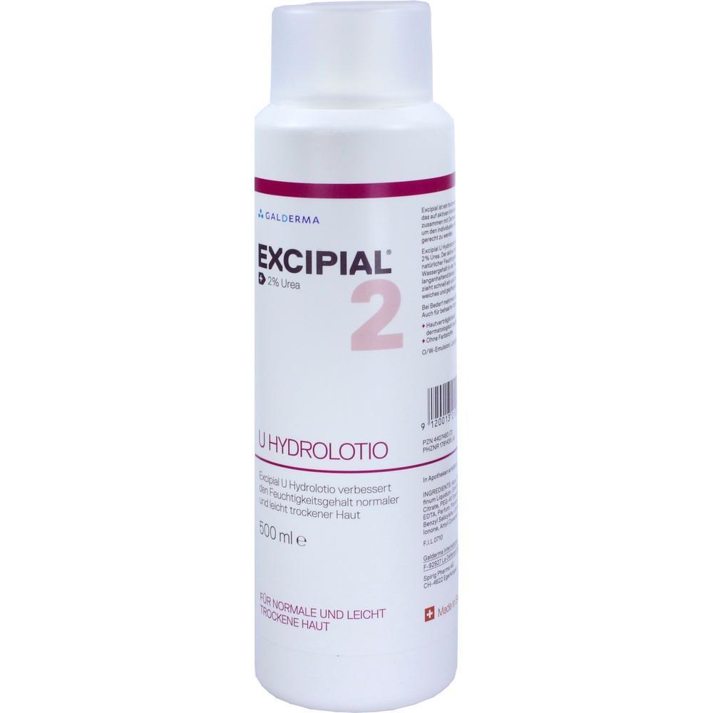 Flasche mit Excipial U Hydrolotio Lotion für normale und leicht trockene Haut.