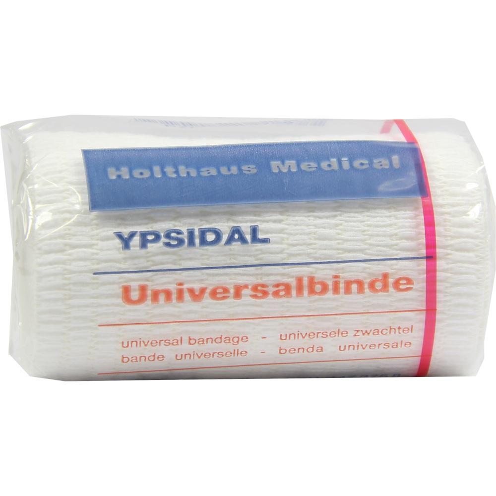 Eine weiße Universalbinde in Plastikverpackung von Holthaus Medical.