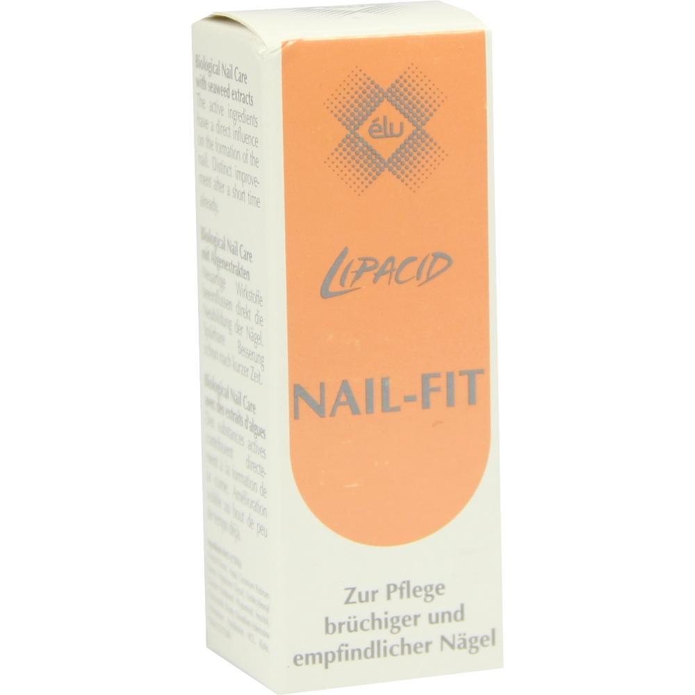 Die Packung enthält ein Nagelpflegeprodukt namens "Nail-Fit" für empfindliche Nägel.