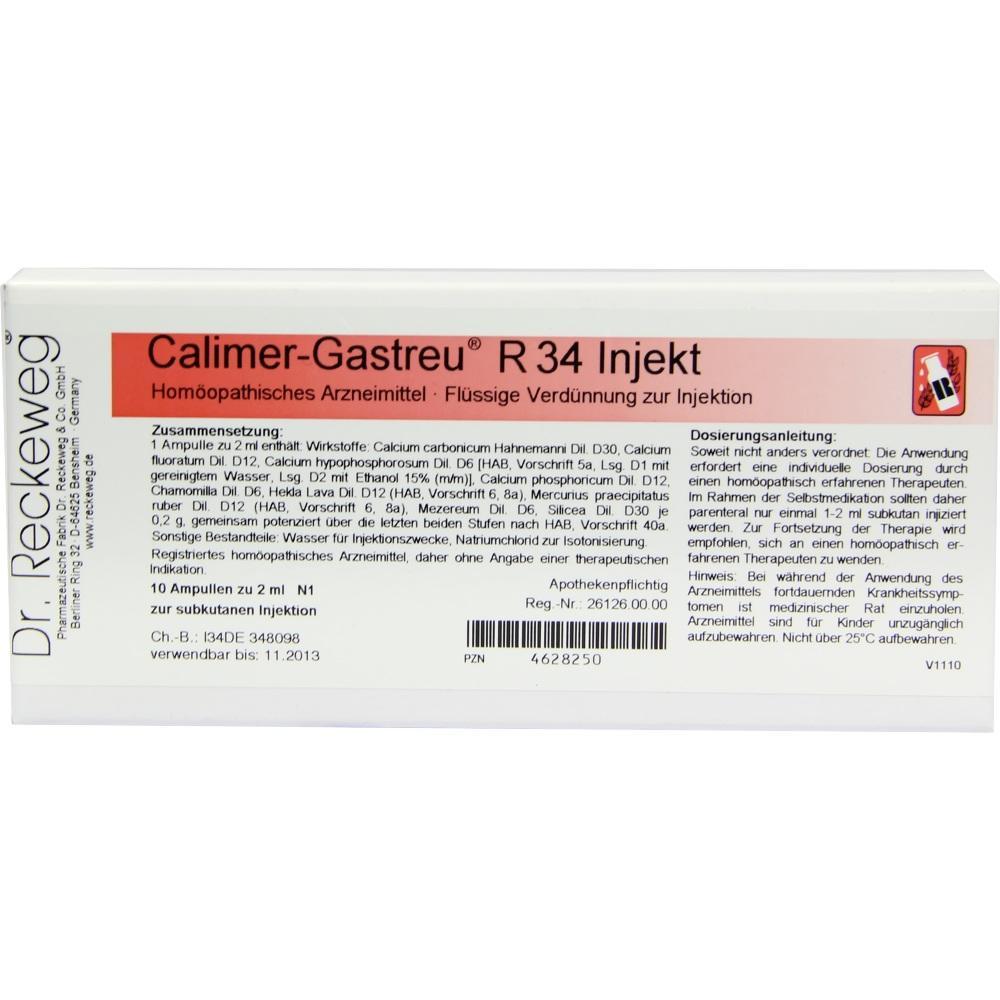 Eine Packung Calimer-Gastreu R 34, ein hom&ouml;opathisches Injektionsmittel.