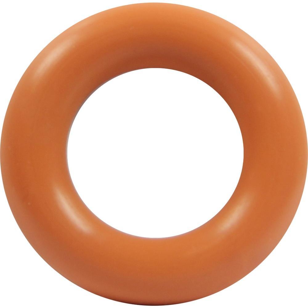 Ein orangefarbener, runder Ring.