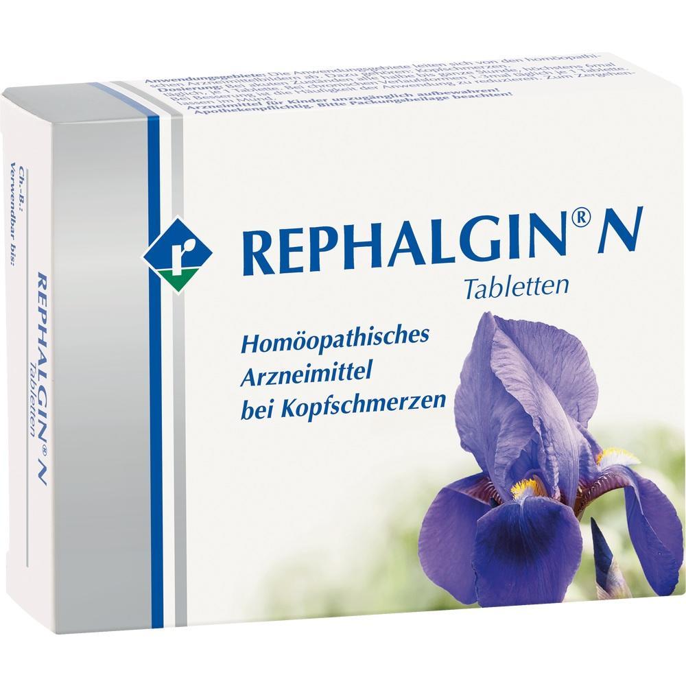Packung homöopathischer Tabletten mit lila Blume für Kopfschmerzen.